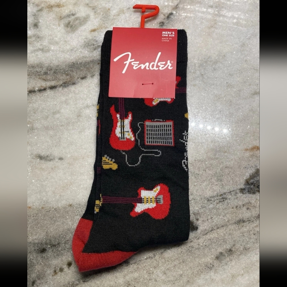 Fender Black and Red Casual Guitar Socks